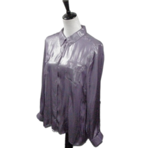 Elementz Iridescent Lilac Button Front Blouse Size Large